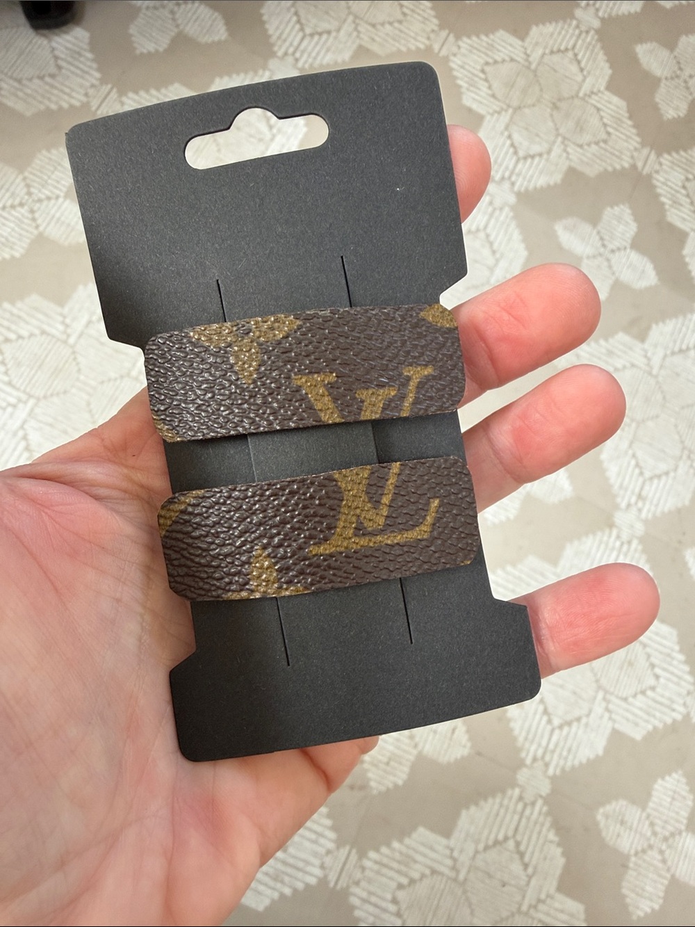 Louis Vuitton upcycled hair clips brand new
